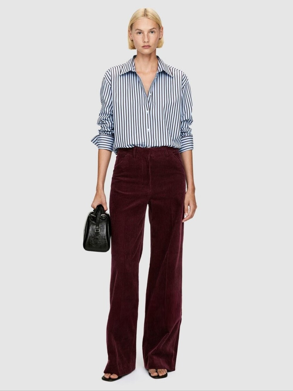 Arket Wide-Leg Corduroy Pants in Burgundy
